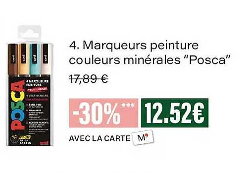 4. Marqueurs peinture couleurs minérales “Posca”