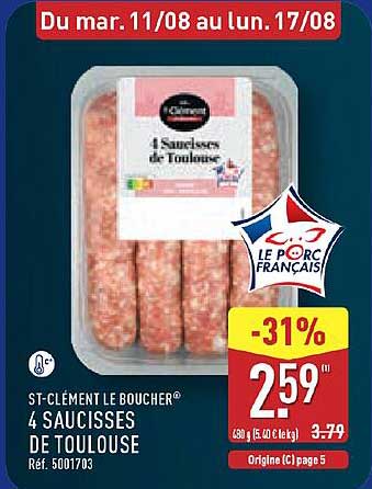 4 SAUCISSES DE TOULOUSE