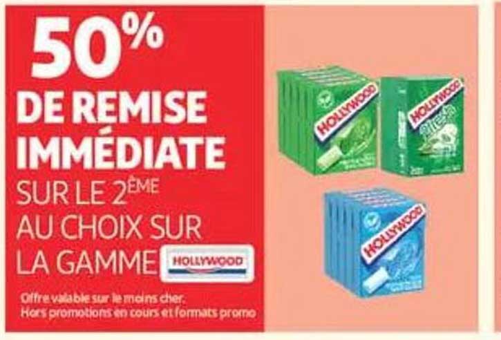 50% DE REMISE IMMÉDIATE SUR LE 2ÈME AU CHOIX SUR LA GAMME HOLLYWOOD