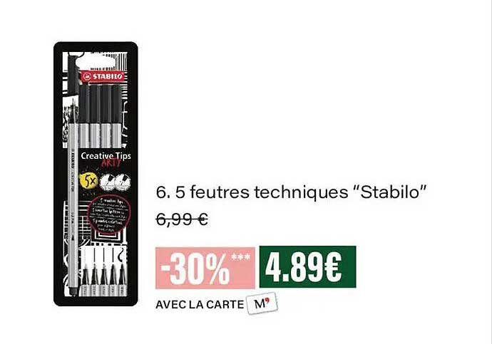 6. 5 feutres techniques “Stabilo”