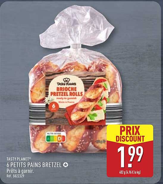 6 PETITS PAINS BRETZEL prêts à garnir.