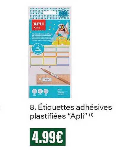 8. Étiquettes adhésives plastifiées “Apli” (1)