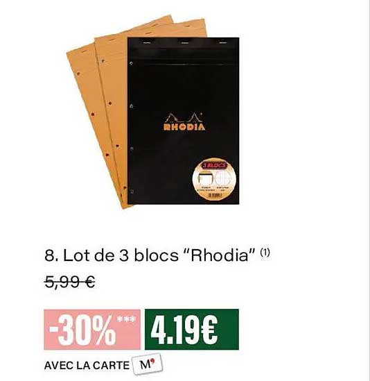 8. Lot de 3 blocs “Rhodia”