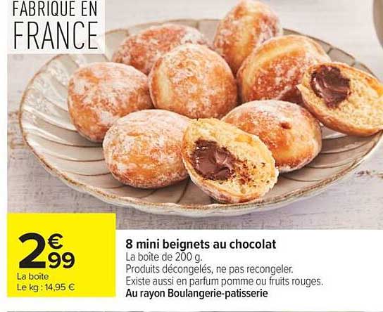 8 mini beignets au chocolat