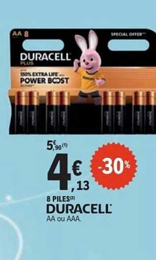 8 PILES DURACELL AA ou AAA