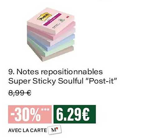 9. Notes repositionnables Super Sticky Soulful “Post-it”