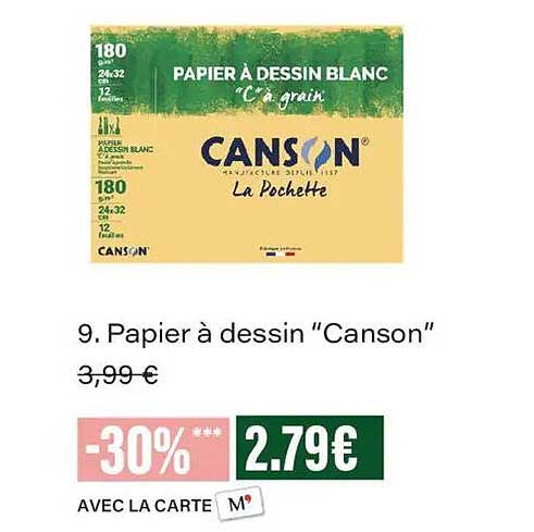 9. Papier à dessin “Canson”