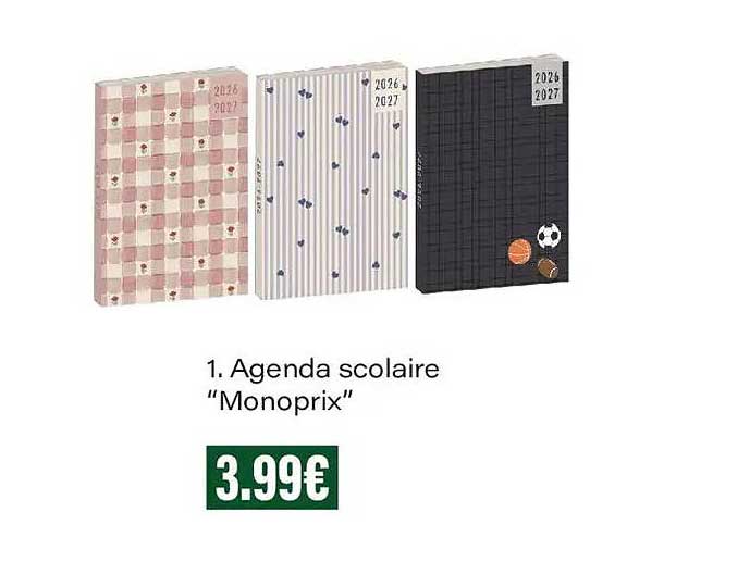 Agenda scolaire “Monoprix”
