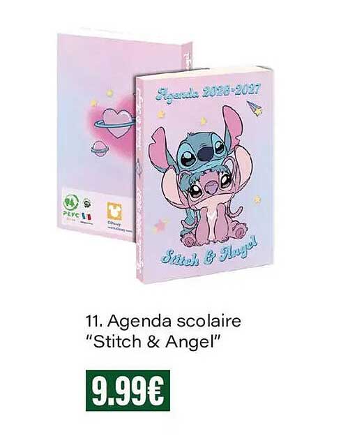 Agenda scolaire "Stitch & Angel"