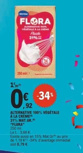 ALTERNATIVE 100% VÉGÉTALE À LA CRÈME™ FLORA 31% MAT. GR.® 250 ml