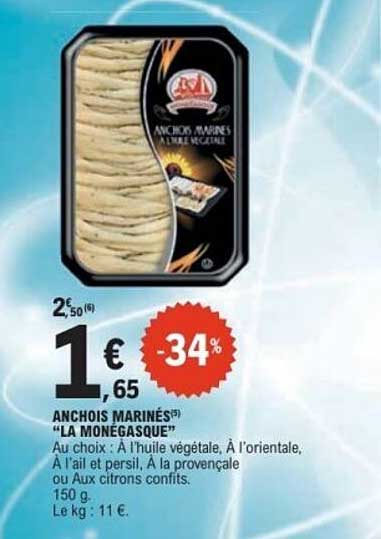 ANCHOIS MARINÉS "LA MONÉASQUE"