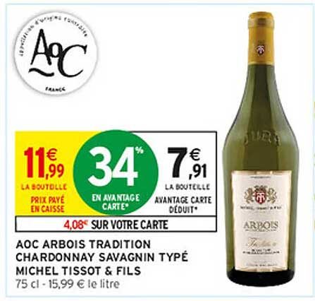 AOC ARBOIS TRADITION CHARDONNAY SAVAGNIN TYPÉ MICHEL TISSOT & FILS