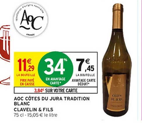 AOC CÔTES DU JURA TRADITION BLANC CLAVELIN & FILS