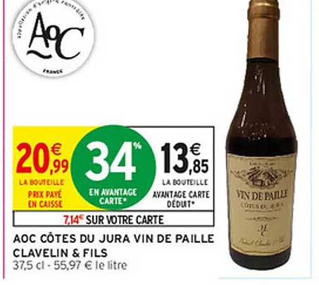 AOC CÔTES DU JURA VIN DE PAILLE CLAVELIN & FILS
