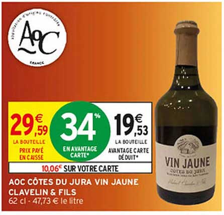AOC CÔTES DU JURA VIN JAUNE CLAVELIN & FILS