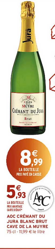 AOC Crémant du Jura blanc brut Cave de la Muyre