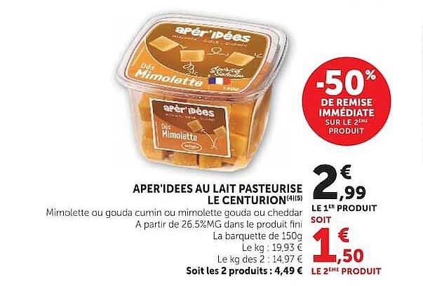 APER'IDEES AU LAIT PASTEURISE LE CENTURION (4/5)