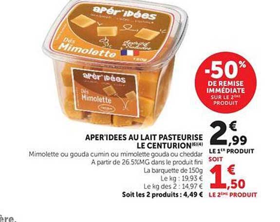 APER'IDEES AU LAIT PASTEURISÉ LE CENTURION