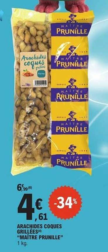 ARACHIDES COQUES GRILLÉES "MAÎTRE PRUNILLE" 1 kg.