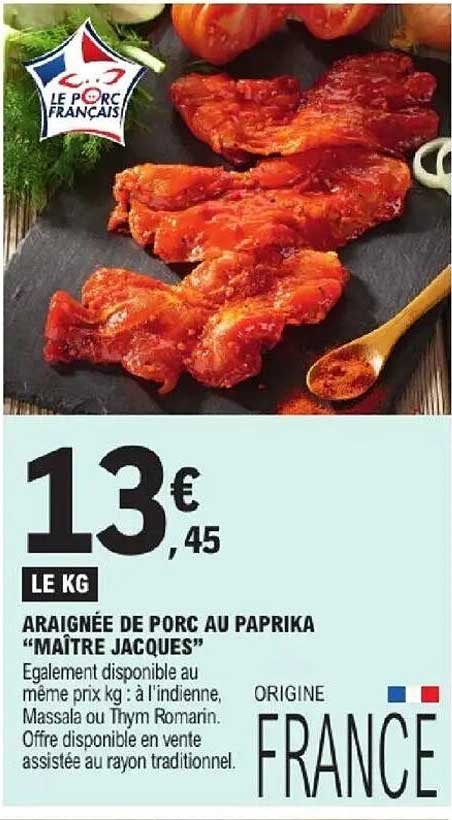 ARAIGNÉE DE PORC AU PAPRIKA “MAÎTRE JACQUES”