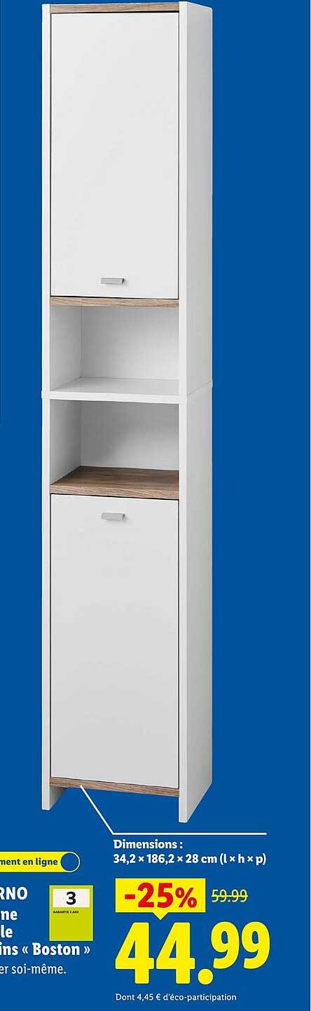 Armoire une colonne avec étagères « Boston »