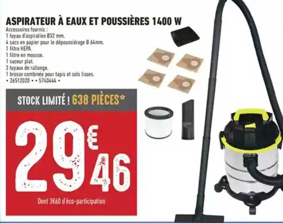 ASPIRATEUR À EAUX ET POUSSIÈRES 1400 W