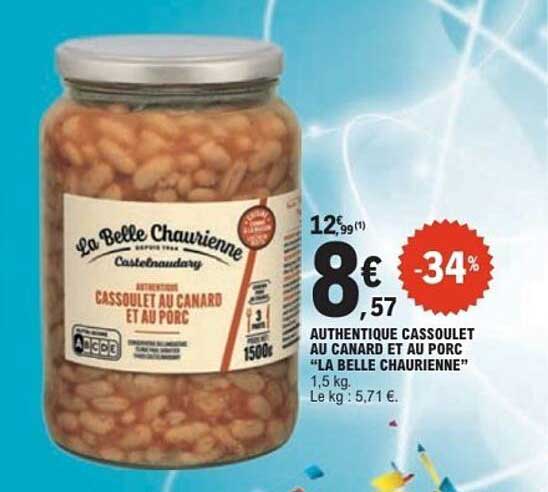 Authentique cassoulet au canard et au porc “La Belle Chaurienne” 1,5 kg
