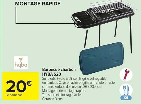 Barbecue charbon HYBA S20