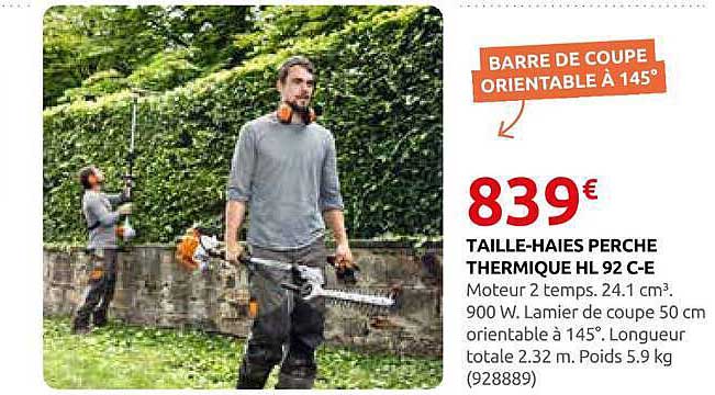 BARRE DE COUPE ORIENTABLE À 145°