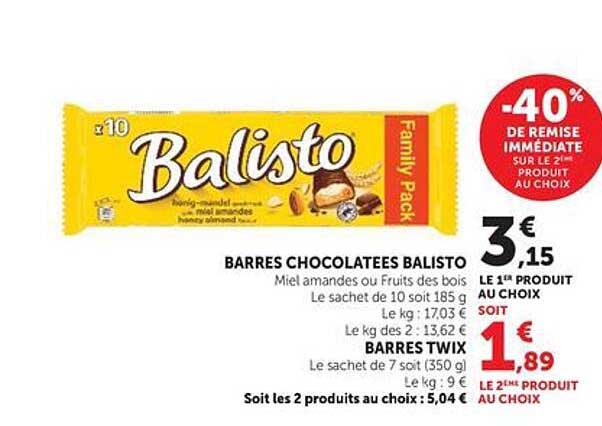 BARRES CHOCOLATEES BALISTO