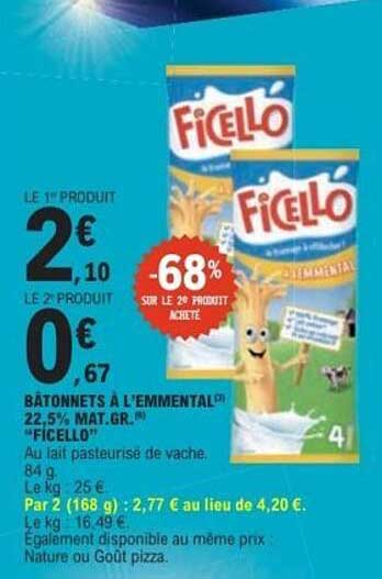 BÂTONNETS À L’EMMENTAL “FICELLO”