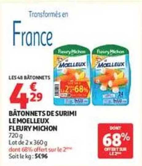 BÂTONNETS DE SURIMI LE MOELLEUX FLEURY MICHON