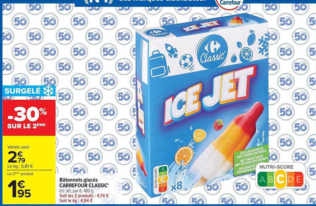 Bâtonnets glacés CARREFOUR CLASSIC'