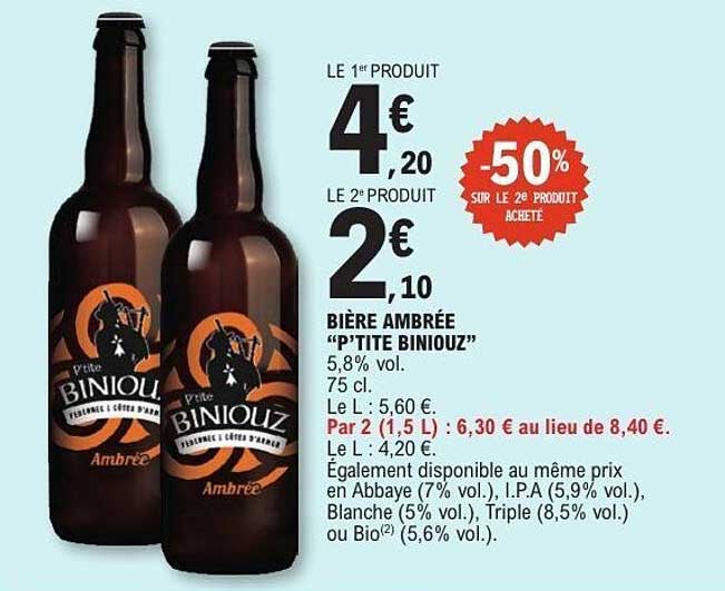 BIÈRE AMBRÉE “P’TITE BINIOUZ”