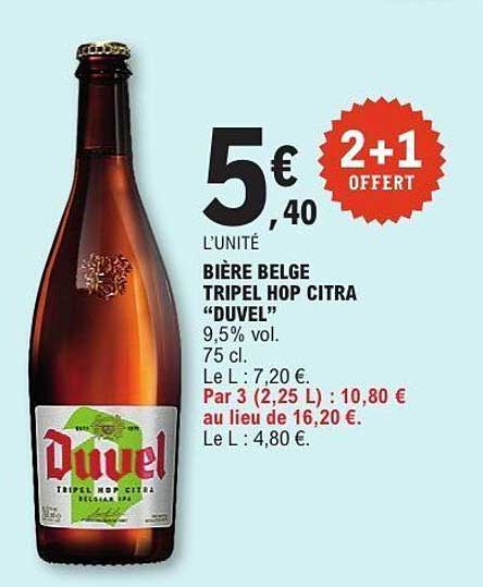 BIÈRE BELGE TRIPEL HOP CITRA "DUVEL"