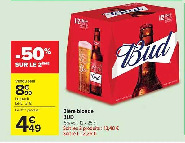 Bière blonde BUD