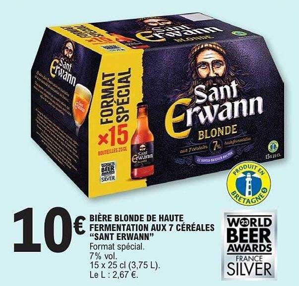 BIÈRE BLONDE DE HAUTE FERMENTATION AUX 7 CÉRÉALES "SANT ERWAN"