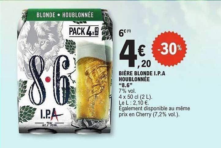 BIÈRE BLONDE I.P.A HOUBLONNÉE “8.6”
