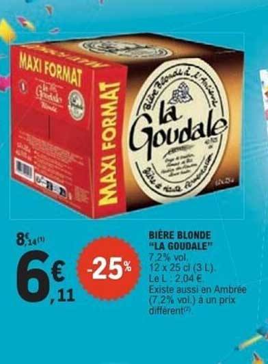 BIÈRE BLONDE "LA GOUDALE" 7,2% vol. 12 x 25 cl (3 L)
