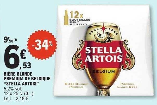 BIÈRE BLONDE PREMIUM DE BELGIQUE “STELLA ARTOIS”