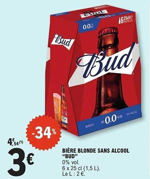 BIÈRE BLONDE SANS ALCOOL “BUD”