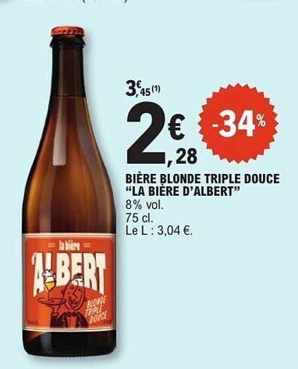 BIÈRE BLONDE TRIPLE DOUCE "LA BIÈRE D’ALBERT"