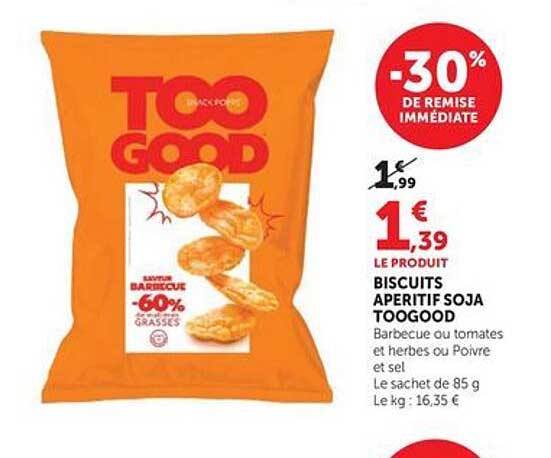 BISCUITS APERITIF SOJA TOOGOOD