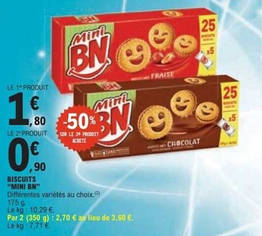 BISCUITS “MINI BN” Différentes variétés au choix
