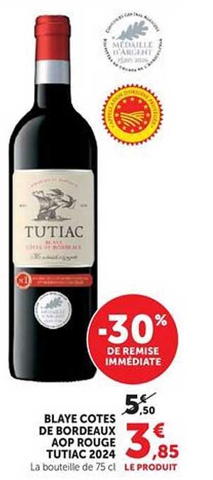 BLAYE COTES DE BORDEAUX AOP ROUGE TUTIAC 2024