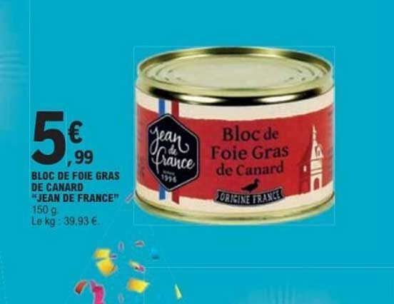 BLOC DE FOIE GRAS DE CANARD "JEAN DE FRANCE"