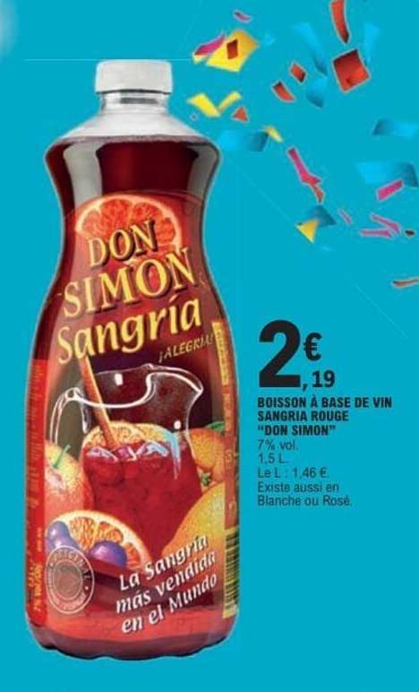 BOISSON À BASE DE VIN SANGRIA ROUGE "DON SIMON"