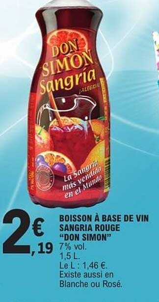 BOISSON À BASE DE VIN SANGRIA ROUGE "DON SIMON"