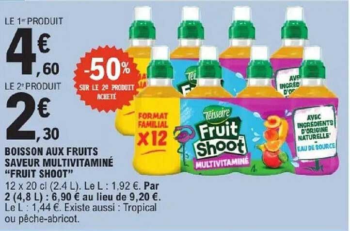 BOISSON AUX FRUITS SAVEUR MULTIVITAMINÉ "FRUIT SHOOT"