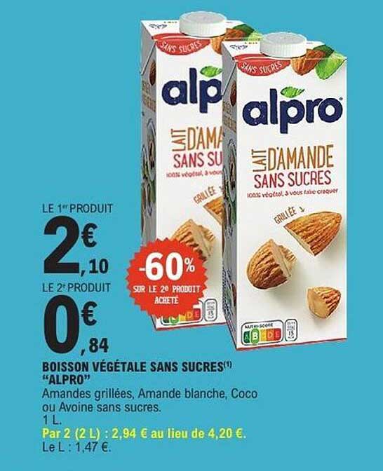 BOISSON VÉGÉTALE SANS SUCRES "ALPRO"